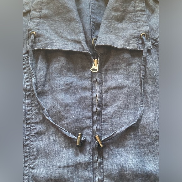Chico’s 100% Linen blue Zip Up Jacket. Size Large. - Picture 7 of 12